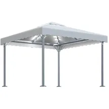 vidaXL Pavillon mit LED-Lichterkette 3 x 3 m Cremeweiß