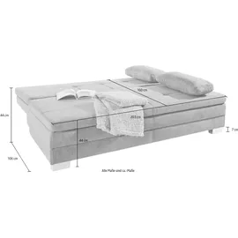 Jockenhöfer Schlafsofa Mikrofaser 4-Sitzer Grau