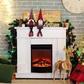 Lemodo Wichtel 2er Set, Weihnachtswichtel als Kantenhocker, Gnome mit karierten Schuhen