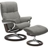 Stressless Stressless® Relaxsessel »Mayfair«, (Set, Relaxsessel mit Hocker), mit Hocker, mit Signature Base, Größe S, M & L, Gestell Wenge, grau