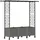 vidaXL Hochbeet mit Rankgitter und Dach 162,5 x 40 x 142 cm Hellgrau