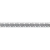 A.S. Création Bordüre Vierecke 5 cm 5 m grau/silber/weiß 936461