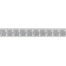 A.S. Création Bordüre Vierecke 5 cm 5 m grau/silber/weiß 936461