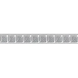 A.S. Création Bordüre Vierecke 5 cm 5 m grau/silber/weiß 936461