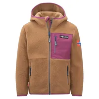 TROLLKIDS Aurlandsfjord Fleecejacke Almond/Bright Berry/Madeira Blue 110