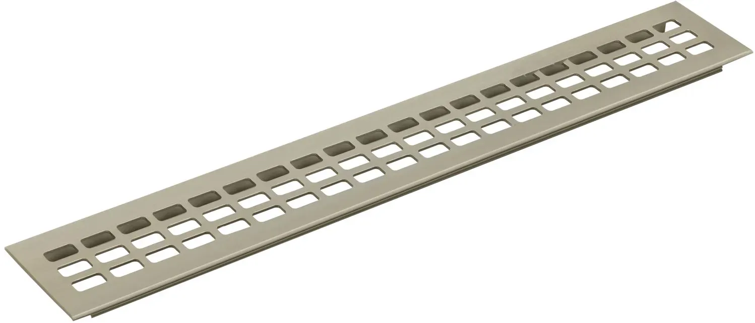 Lüftungsgitter 400 x 80 mm Aluminium/Titan Edelstahl-Effekt