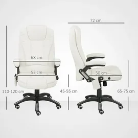 Vinsetto Gaming-Stuhl Weiß/Schwarz 74 cm