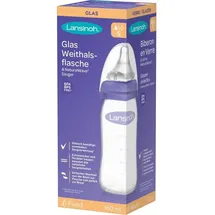 Lansinoh Glas Weithalsflasche 160 ml mit Sauger S