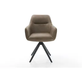 DeLife Pejo-Flex 180° kantig Schwarz Mikrofaser Taupe Vintage Taschenfederkern