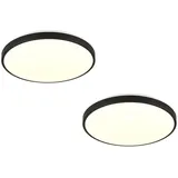 meine wunschleuchte 2er SET flache innen Deckenleuchten mit Bewegungsmelder, Flurbeleuchtung Ø 38cm