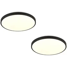 meine wunschleuchte 2er SET flache innen Deckenleuchten mit Bewegungsmelder, Flurbeleuchtung Ø 38cm