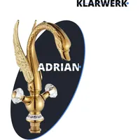 Klarwerk ADRIAN | Design Edelstahl große Badarmatur Schwan Optik|Gold