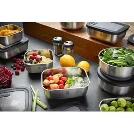 GEFU Frischhaltedose quadratisch schwarz 18,3 x 9,1 x 18,3 cm 1,8 l