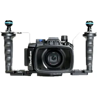 Nauticam Pro Set Unterwassergehäuse für Sony RX100 7 - NA-RX100VII Pro Package (Inc. flexitray. right handle. two mounting balls. M14 vacuum valve. shutter extension)