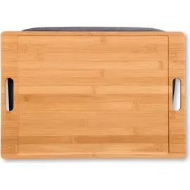 KESPER Knietablett, Bambus, Textil, Maße: 45 x 31 cm/Höhe: 8 cm, Farbe: Braun, Grau | 77622