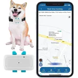 TKMARS Tracker Hund GPS Hunde Tracker GPS Tracker Hund ohne ABO mit Ton- Und Lichtalarm, Echtzeit-Tracking, Ip65 Wasserdicht