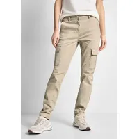 Cecil Cargohose CECIL Gr. 34, Länge 28, beige (boulder beige) Damen Hosen High Waist