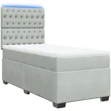 vidaXL Boxspringbett mit Matratze Hellgrau 180x200 cm Samt