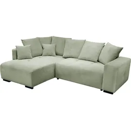 exxpo - sofa fashion Eckcouch Cord 2-Sitzer Grün
