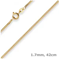 Schmuck Krone Goldkette 1,7mm Panzerkette aus 333 Gelbgold 42cm, Gold 333 goldfarben
