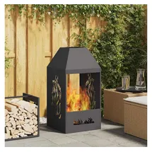 vidaXL Feuerplatz Ø 100 cm Schwarz