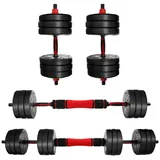 CCLIFE Hantel-Set verstellbar Hantel set Kurzhantel Langhantel Dumbbell Gewichte schwarz