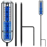 Ricihene Regenmesser-Upgrade, 17,8 cm, frostsicher, Regenmesser, Outdoor, große klare Zahlen und verstellbare Höhe, stilvolles und praktisches Regenmesswerkzeug für Garten, Rasen, Terrasse
