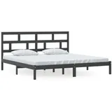 vidaXL Massivholzbett Schwarz Kiefer 200x200 cm - Schwarz