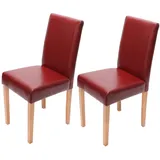 MCW Esszimmerstuhl Littau Kunstleder 2er-Set Kunstleder Rot Helle Beine