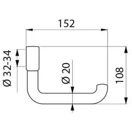 Delabie Wc-papierhalter f. Stützgriff D32-34mm Nylon Grau