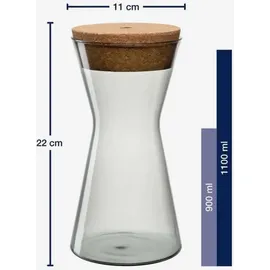 LEONARDO Vorratsdose Forma X 1100 ml Glas Grau L (Large)