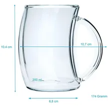 Intirilife Latte Macchiato Glas 0,2 l 2-tlg.