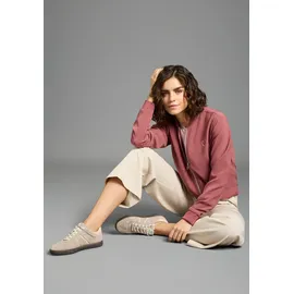 LAURA SCOTT LAURA SCOTT, Damen, Gr. 40, bordeaux, Web, Obermaterial: 98% Polyester, 2% Elasthan. Bündchen: 95% Polyester, 5% Elasthan, bedruckt, metallic, unifarben, normal, Bündchen, Jacken Blouson, mit Herz Druck-Applikationen, leichte Übergangsjacken