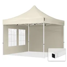 TOOLPORT Faltpavillon Economy 3 x 3 m inkl. 2 Seitenteile creme 59035