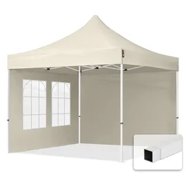 TOOLPORT Faltpavillon Economy 3 x 3 m inkl. 2 Seitenteile creme 59035