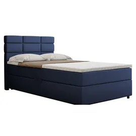 panda möbel Boxspringbett 120x200, mit Bettkasten, Dunkelblau, Matratze und Topper, Einzelbett, REVE, Panda Möbel - Blau
