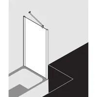 Kermi Pega Seitenwand verkürzt auf Badewanne PETVD09016VYK 90x160cm, silber hochglanz ESG Opaco Clean