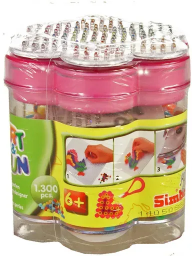 Kunst- und Spielset mit 1300 bügelbaren Perlen - Blumenmuster, verschiedene Farben