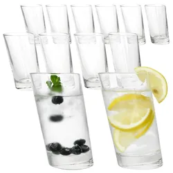 12x Pisa Longdrinkgläser 270ml Trink-Glas Cocktail Saft Wasser dicker Boden