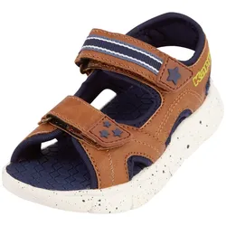 Sandale KAPPA, Gr. 34, braun (cognac, navy), Synthetik, mehrfarbig, sportlich, Schuhe Sandale, - mit gesprenkelter Sohle