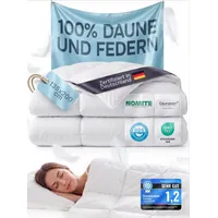 Feder- und Daunendecke 135x200 Ganzjahresdecke Bettdecke Duvet mit 100% Daunen & Federn, 100% Baumwollbezug, Oeko-Tex schadstoffgeprüft, atmungsaktiv & allergikerfreundlich IN DEUTSCHLAND ZERTIFIZIERT
