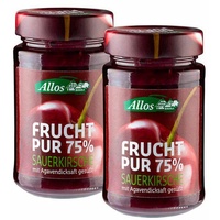 Allos Bio Frucht Pur 75 %, Sauerkirsche 2x250 g Creme