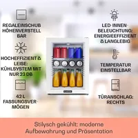 Brooklyn 42 Mini-Kühlschrank Glastür LED Ablage