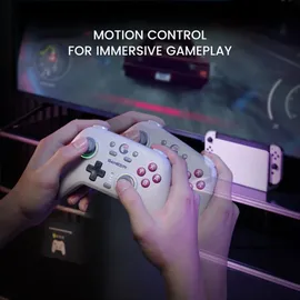 GameSir Nova Wireless Switch Pro Controller für Switch/Lite/OLED, Switch Controller mit Hall-Effekt JoySticks, RGB LED, Turbo, programmierbar, Bewegungssteuerung, Wake Up Funktion (Weiß)