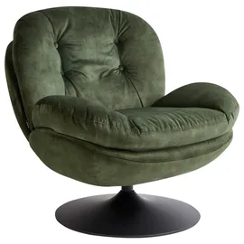 Beliani Drehsessel Nolvik Samtstoff 82 x 85 x 82 cm Dunkelgrün