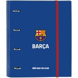 Safta FC Barcelona 2. Teammappe mit 4 Ringen, 35 cm, mit 100 A4-Blättern, ideal für Kinder unterschiedlichen Alters, bequem und vielseitig, Qualität und Widerstandsfähigkeit, 27 x 3,5 x 32 cm, Blau