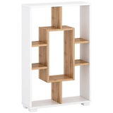 Homestyle4u 2235, Raumteiler Regal Weiß Standregal Bücherregal 7 Fächer Wandregal Regal Holz Holzregal Modern