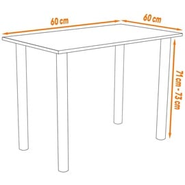 AKKE Ahorn Tisch mit schwarze beine LxBxH: 60x60x74 cm