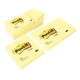 Post-it Haftnotizen, 127 x 76 mm, gelb,