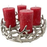 itsisa Adventskranz Zweige Aluminium Silber (D: 29 cm), Adventskranz Metall